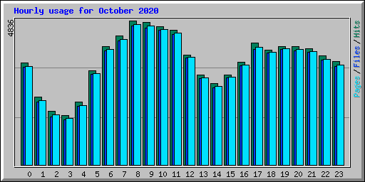 Hourly usage for October 2020