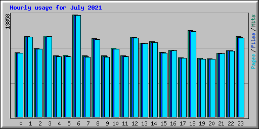 Hourly usage for July 2021